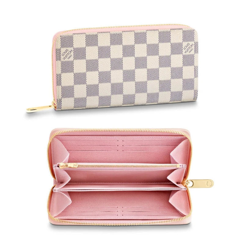 Top lv Damier Az Louis Vuitton Damier Azur Zippy Wallet Pink