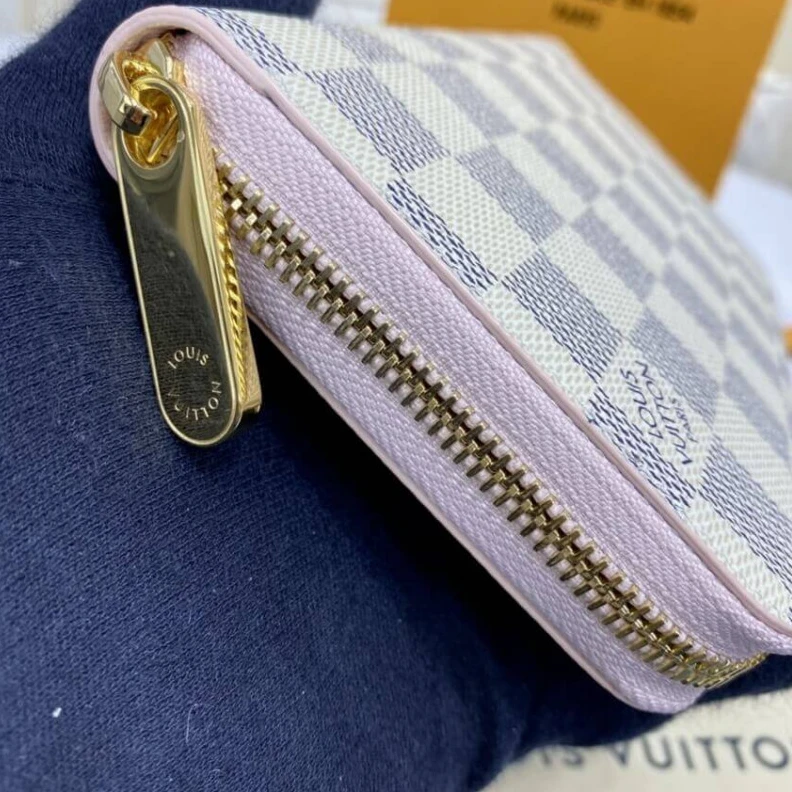 Top lv Damier Az Louis Vuitton Damier Azur Zippy Wallet Pink