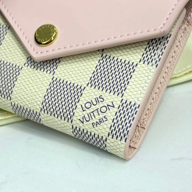 Replica bags lv Goldcolou Louis Vuitton Damier Azur Zoe Wallet Pink