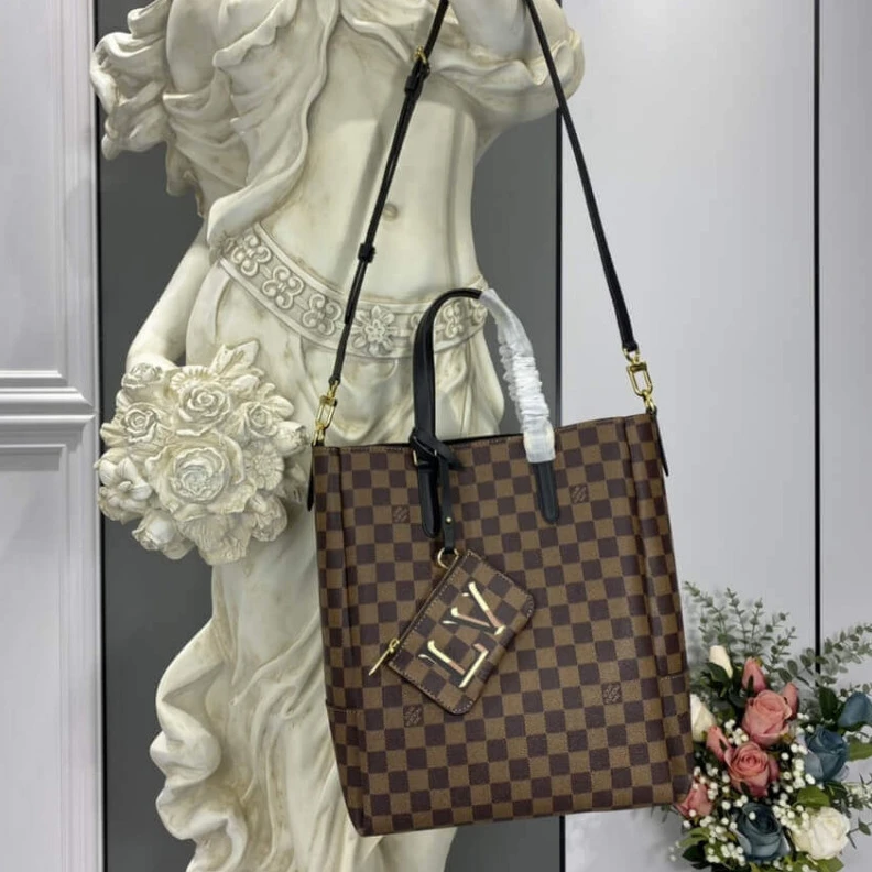 Top lv Inside fl LV Damier Belmont MM Black