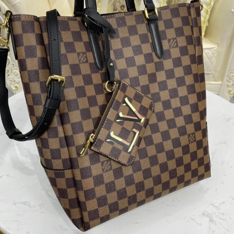 Top lv Inside fl LV Damier Belmont MM Black