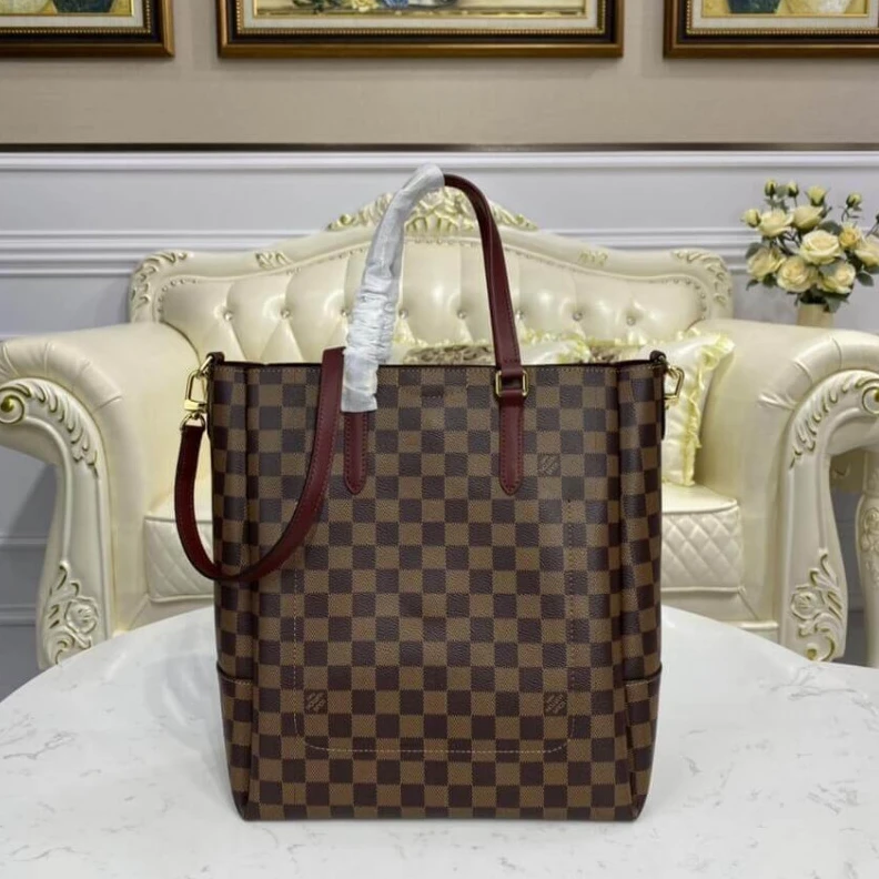 Replica bags Strap dro LV Damier Belmont MM Burgundy