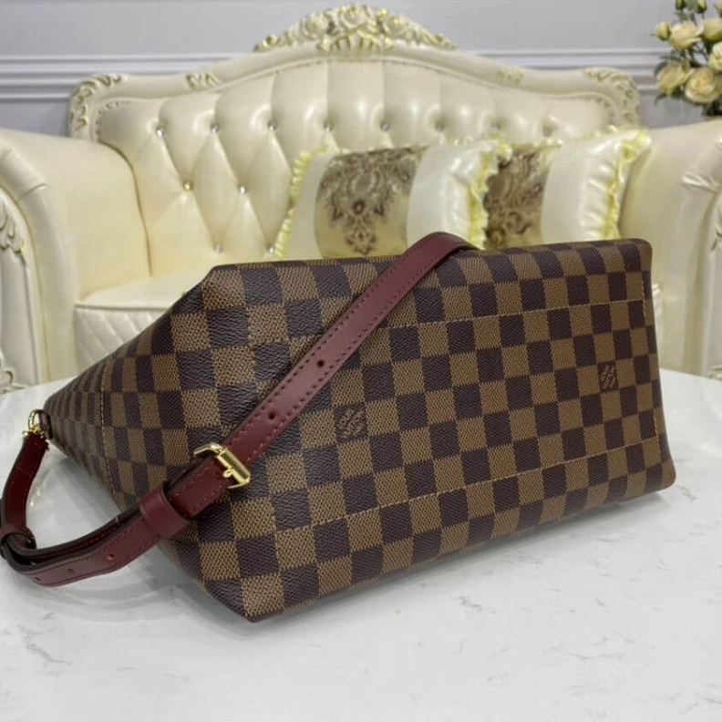 Replica bags Strap dro LV Damier Belmont MM Burgundy