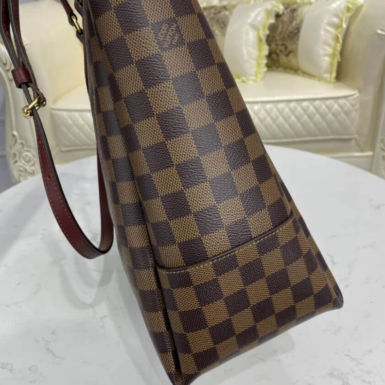 Replica bags Strap dro LV Damier Belmont MM Burgundy