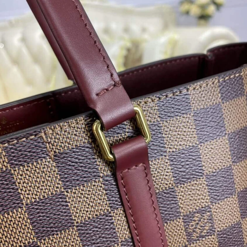 Replica bags Strap dro LV Damier Belmont MM Burgundy
