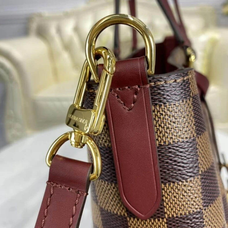 Replica bags Strap dro LV Damier Belmont MM Burgundy