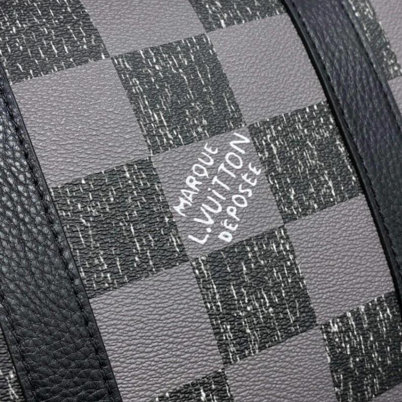 Mythick.ru Louis Vuitton Damier Checkerboard Pattern Keepall Bandoulière 45 Black