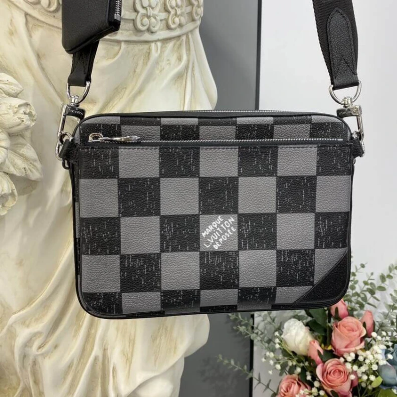 Replica bags lv This Trio Louis Vuitton Damier Checkerboard Pattern Trio Messenger
