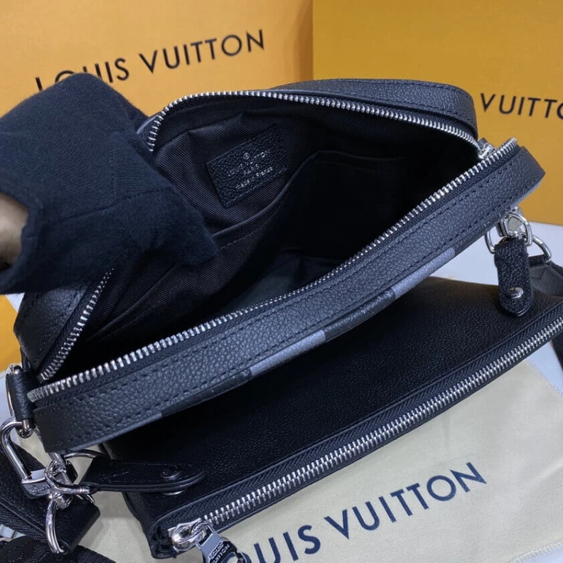 Replica bags lv This Trio Louis Vuitton Damier Checkerboard Pattern Trio Messenger