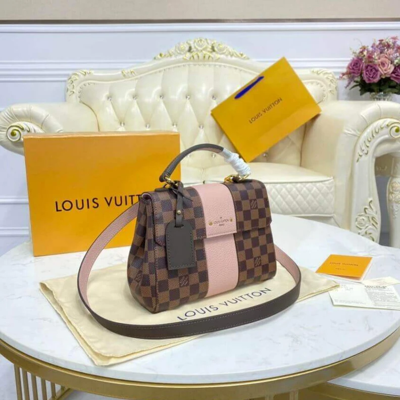 Top lv Strap: Re LV Damier Ebene Bond Street BB Magnolia