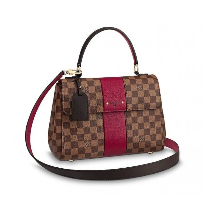 1 top han LV Damier Ebene Bond Street MM Fuchsia