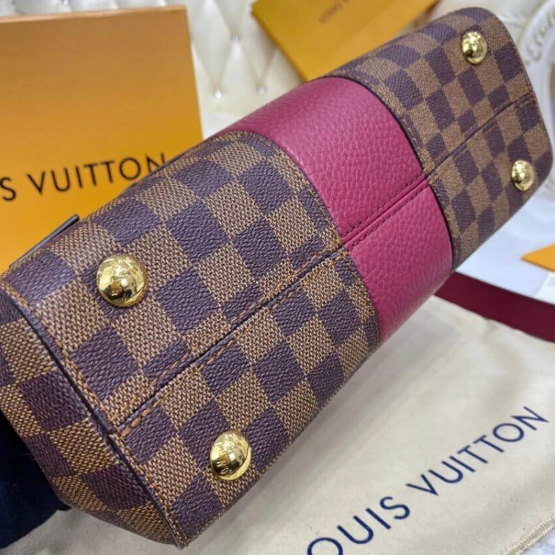 Replica bags lv 1 top han Louis Vuitton Damier Ebene Bond Street MM Fuchsia