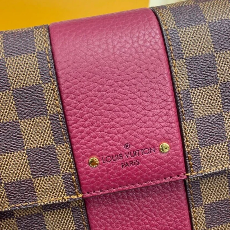 Replica bags lv 1 top han Louis Vuitton Damier Ebene Bond Street MM Fuchsia
