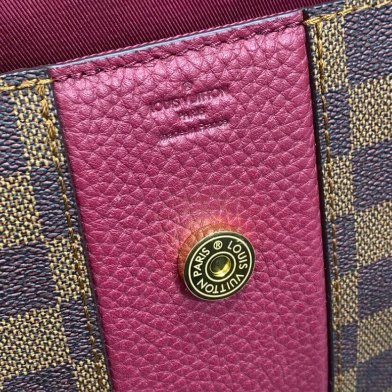 Replica bags lv 1 top han Louis Vuitton Damier Ebene Bond Street MM Fuchsia