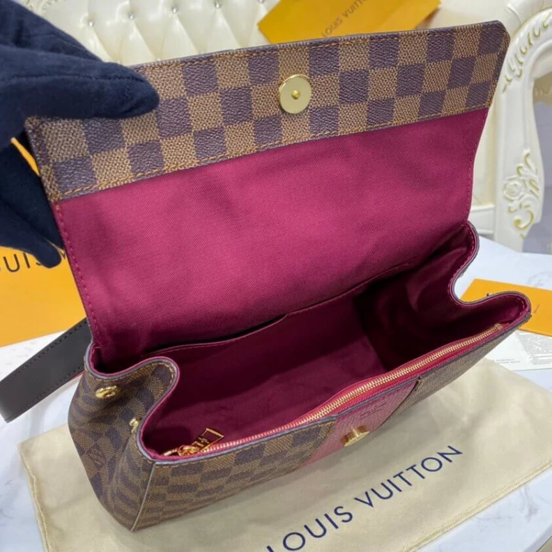 Replica bags lv 1 top han Louis Vuitton Damier Ebene Bond Street MM Fuchsia