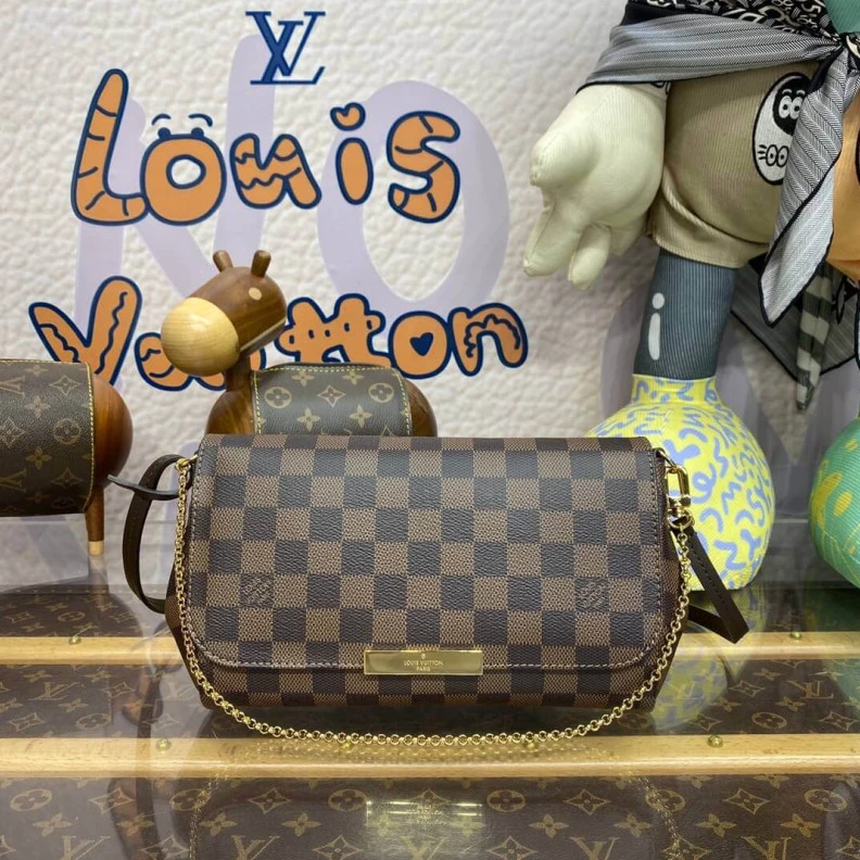 Replica bags Removable LV Damier Ebene Canvas Favorite MM