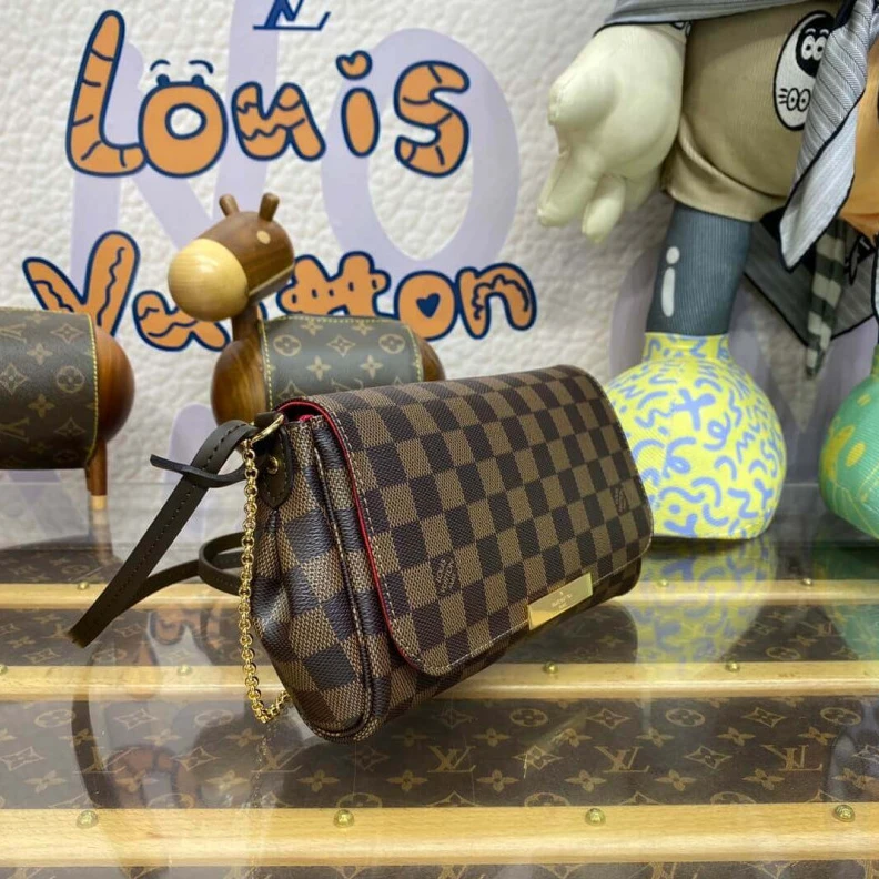Replica bags Removable LV Damier Ebene Canvas Favorite MM