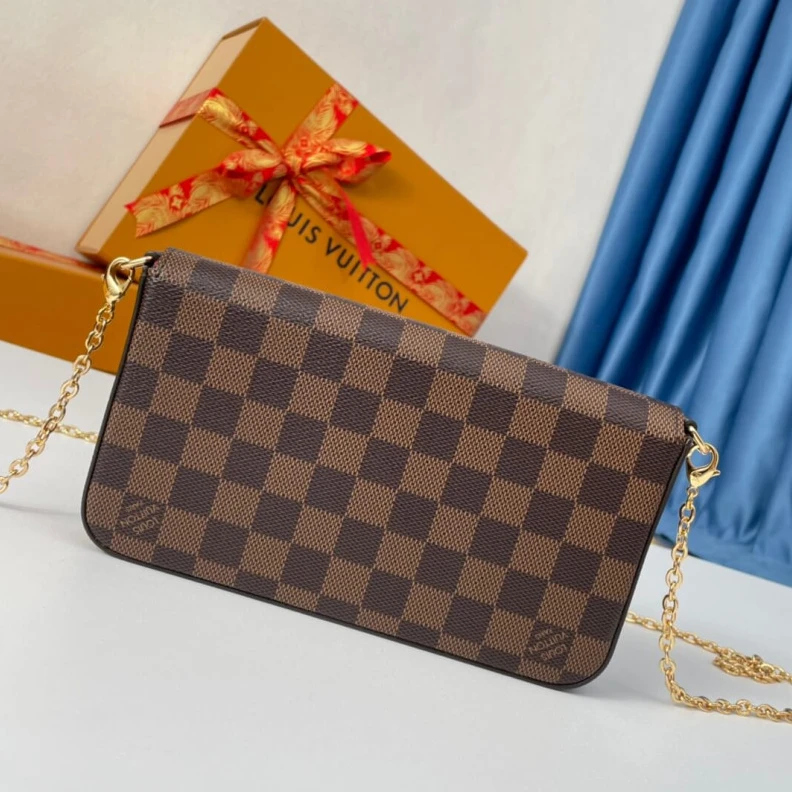 Replica bag 21 x 12 x LV Damier Ebene Canvas Felicie Pochette