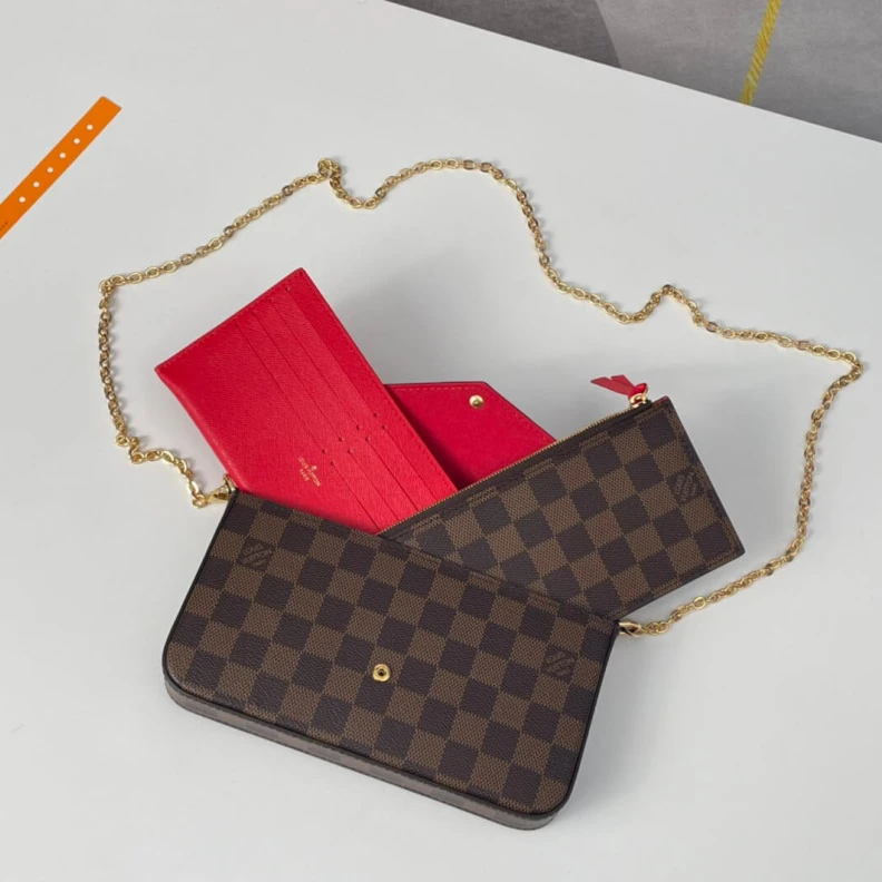 Replica bag 21 x 12 x LV Damier Ebene Canvas Felicie Pochette