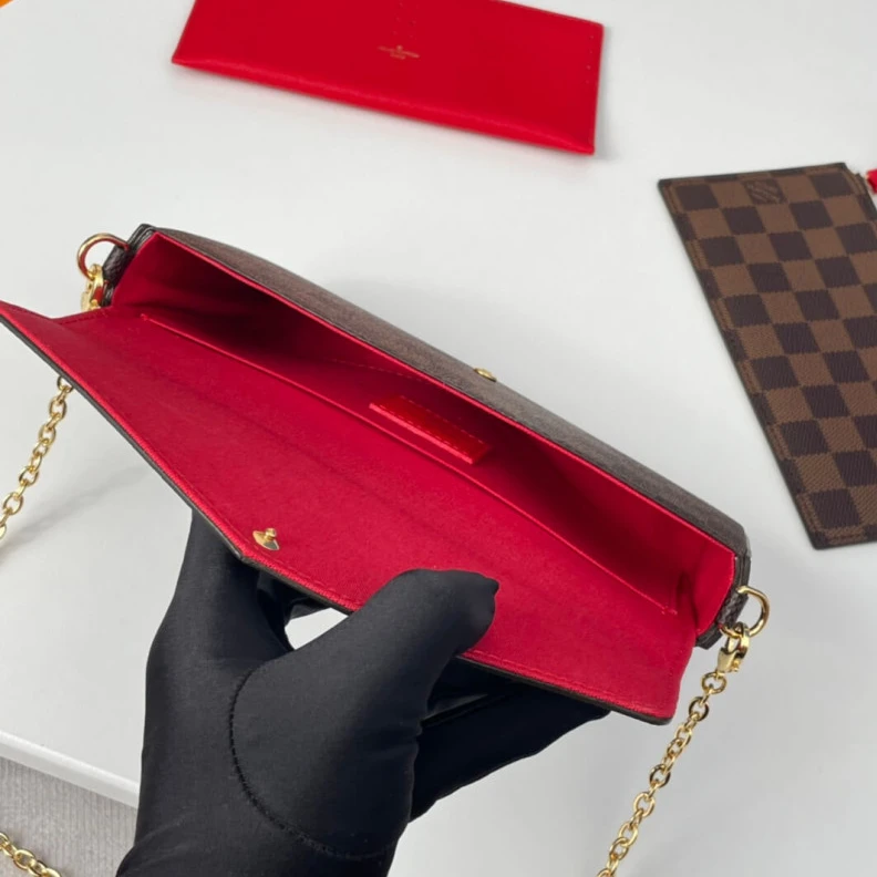 Replica bag 21 x 12 x LV Damier Ebene Canvas Felicie Pochette