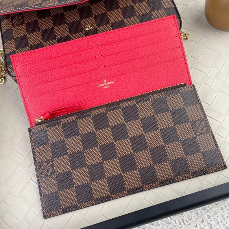 Replica bag 21 x 12 x LV Damier Ebene Canvas Felicie Pochette