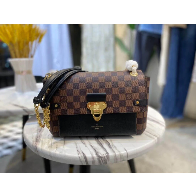 Louis vuitton locations Inside zi LV Damier Ebene Canvas Vavin PM Black