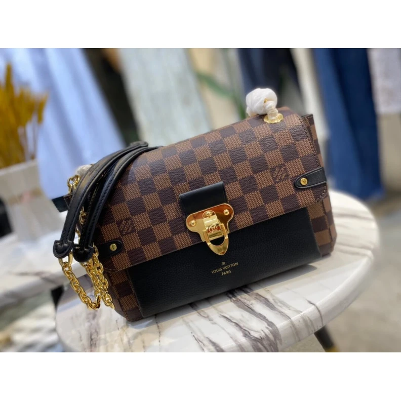 Louis vuitton locations Inside zi LV Damier Ebene Canvas Vavin PM Black
