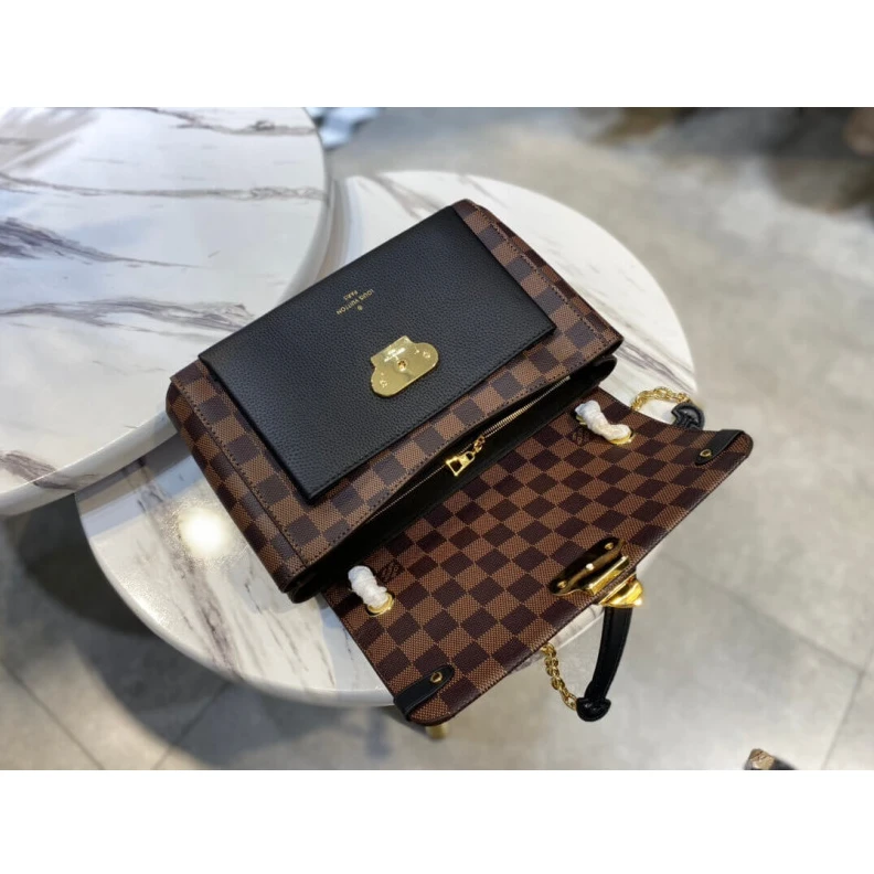 Louis vuitton locations Inside zi LV Damier Ebene Canvas Vavin PM Black