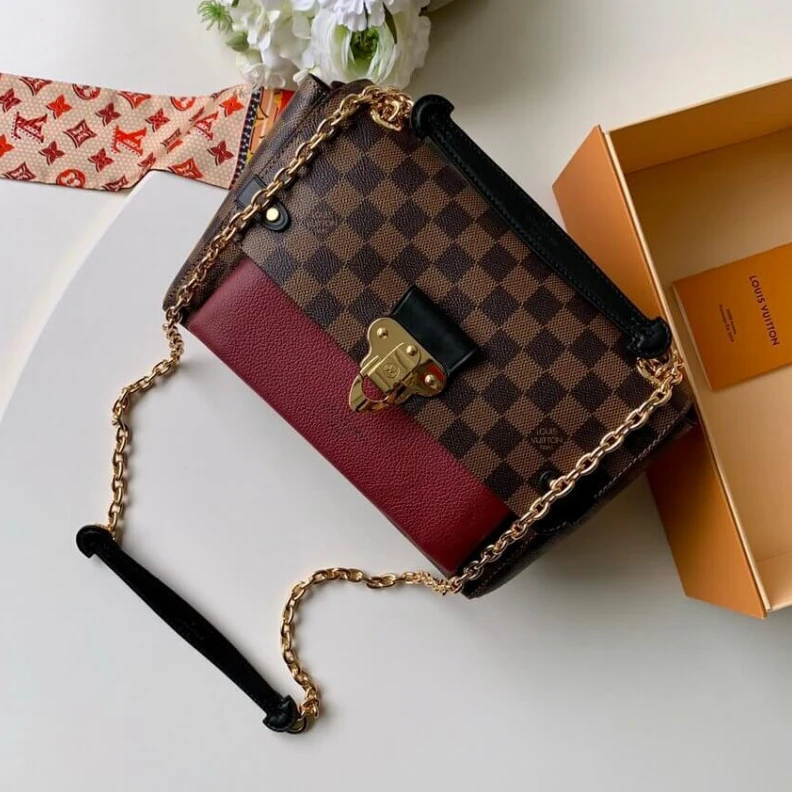 Mythick.ru Damier Eb LV Damier Ebene Canvas Vavin PM Bordeaux
