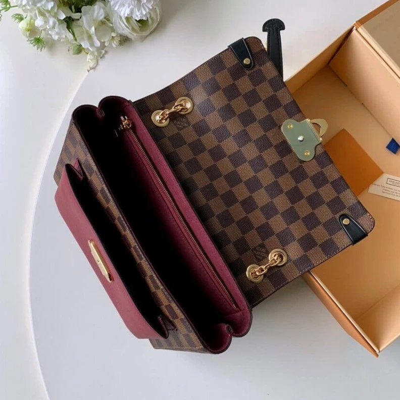 Mythick.ru Damier Eb LV Damier Ebene Canvas Vavin PM Bordeaux
