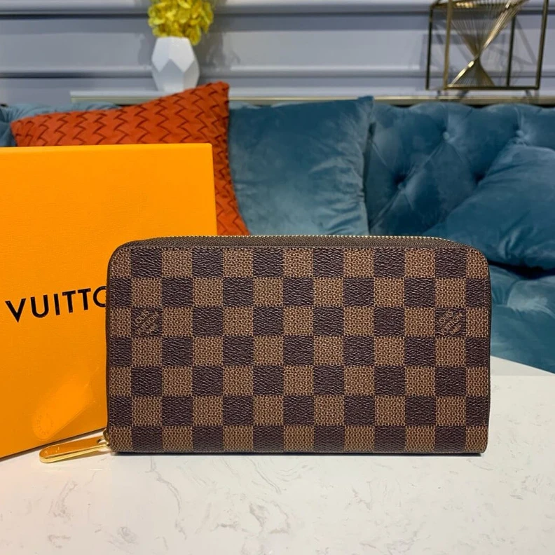 Top lv 1 zipped Louis Vuitton Damier Ebene Canvas Zippy Organizer Wallet