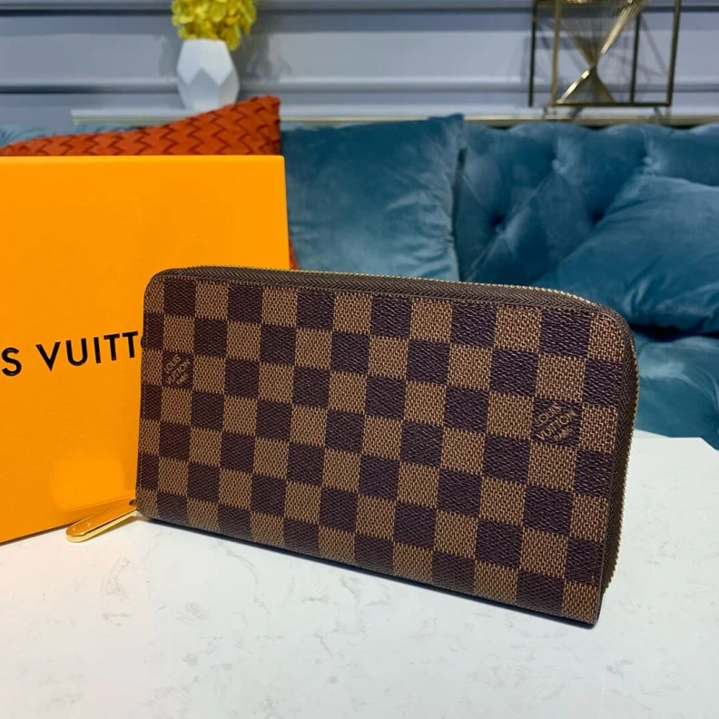 Top lv 1 zipped Louis Vuitton Damier Ebene Canvas Zippy Organizer Wallet