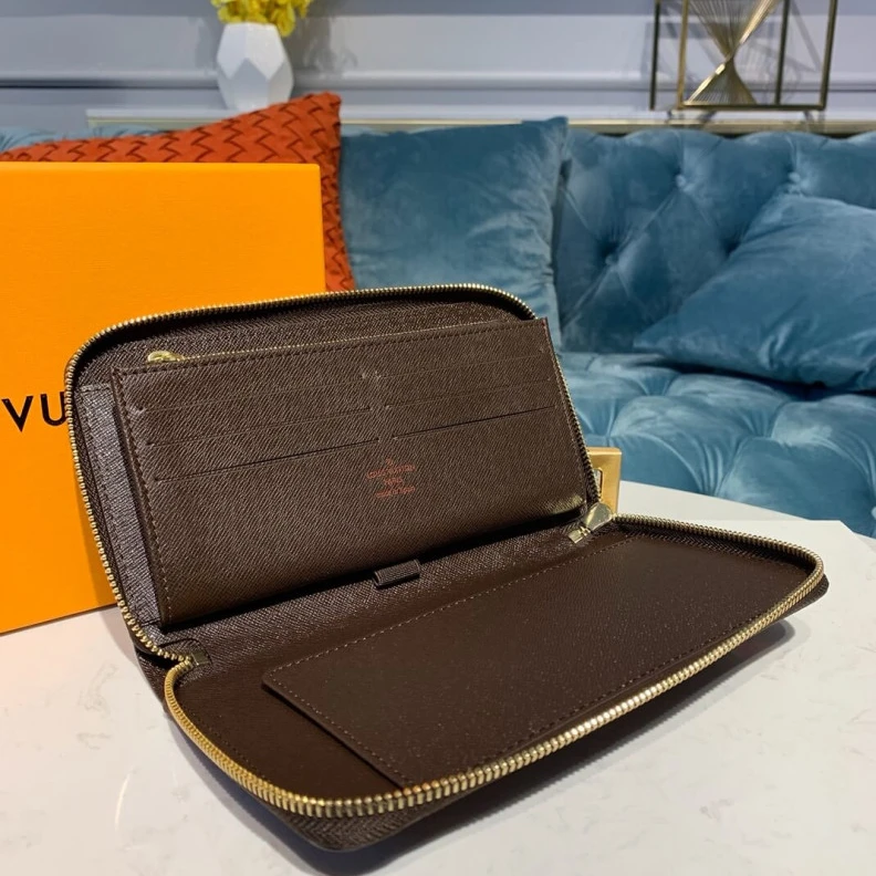 Top lv 1 zipped Louis Vuitton Damier Ebene Canvas Zippy Organizer Wallet