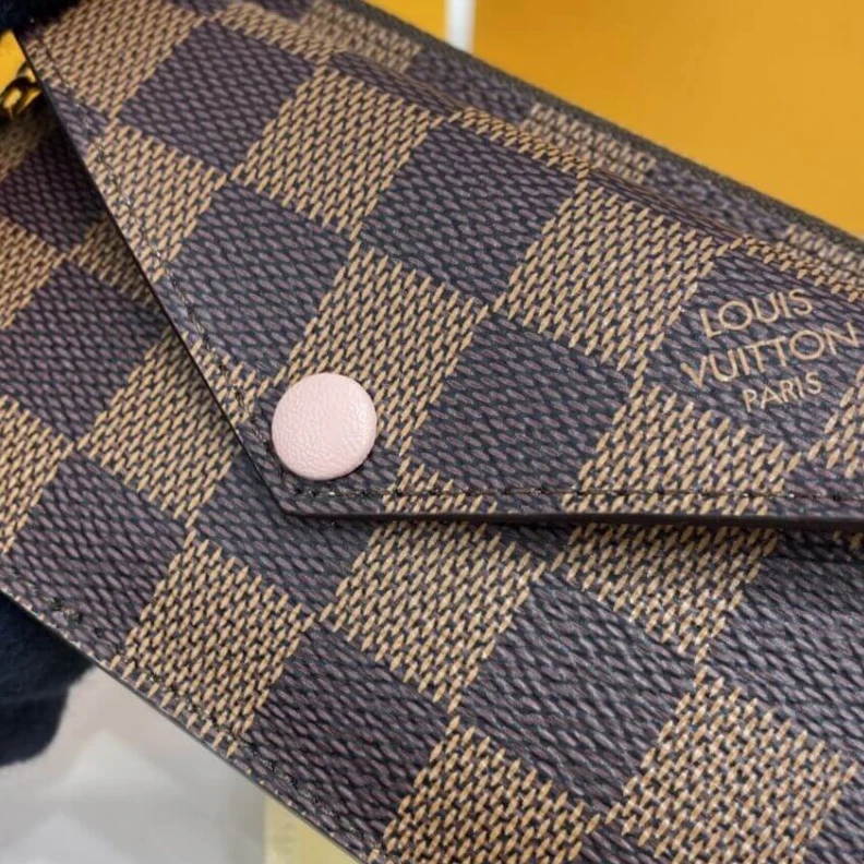 Lv belts replica 3 card sl Louis Vuitton Damier Ebene Card Holder Recto Verso Pink