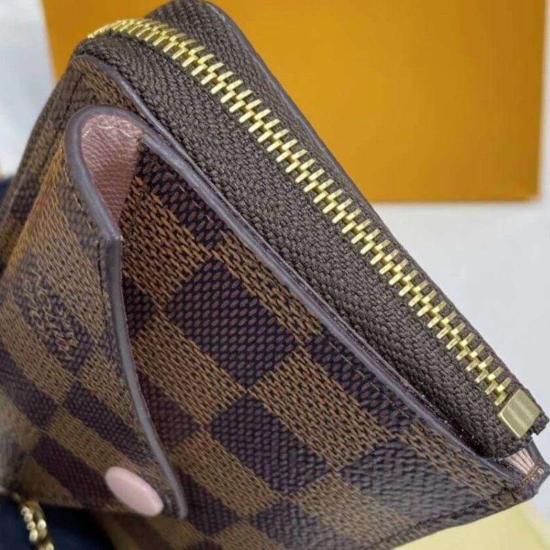 Lv belts replica 3 card sl Louis Vuitton Damier Ebene Card Holder Recto Verso Pink