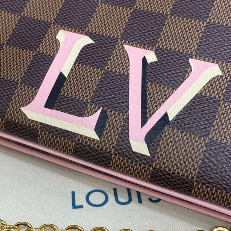 Mythick ru Microfibe LV Damier Ebene Double Zip Pochette