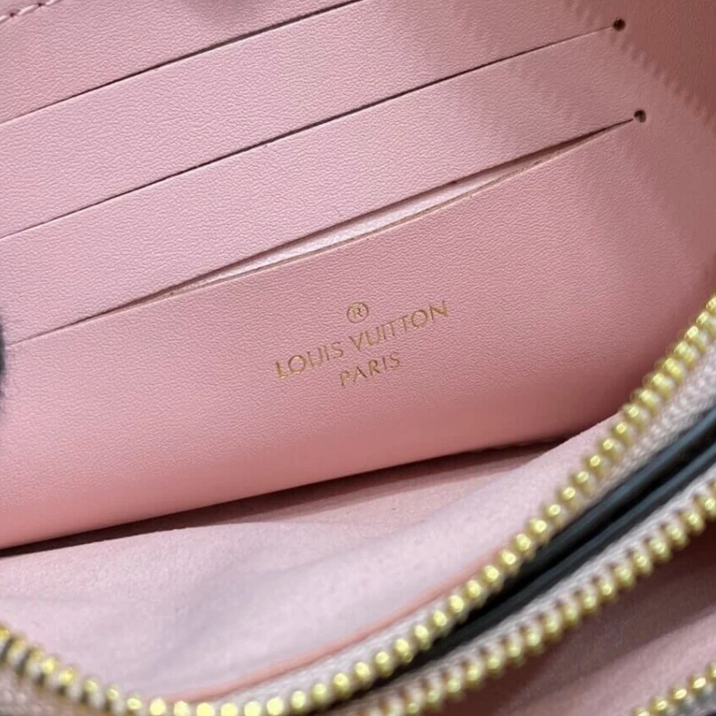Mythick ru Microfibe LV Damier Ebene Double Zip Pochette