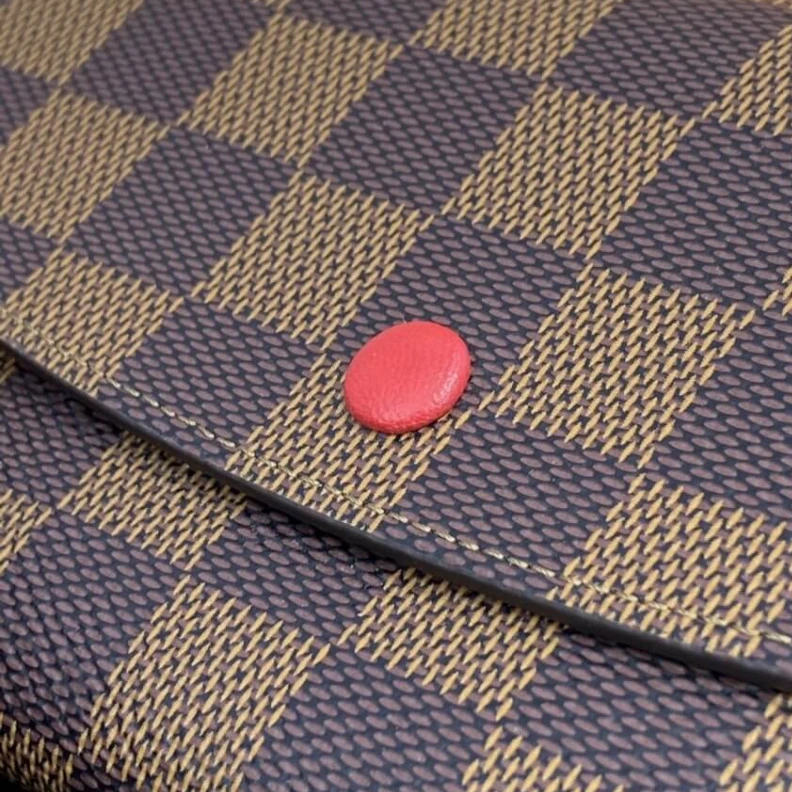 Lv belts replica 4 credit Louis Vuitton Damier Ebene Emilie Wallet Red