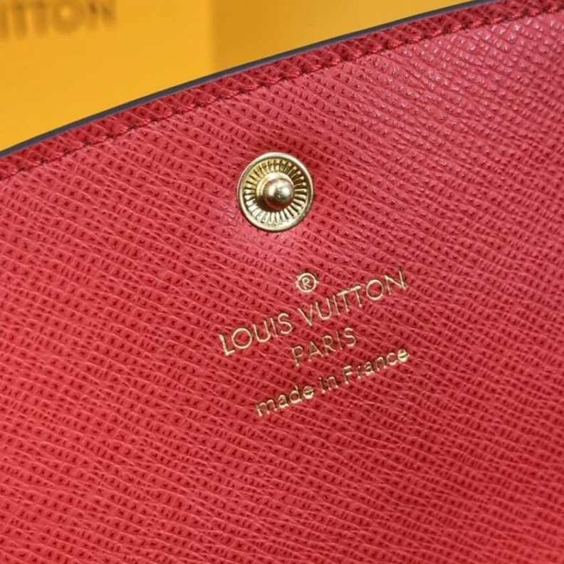Lv belts replica 4 credit Louis Vuitton Damier Ebene Emilie Wallet Red