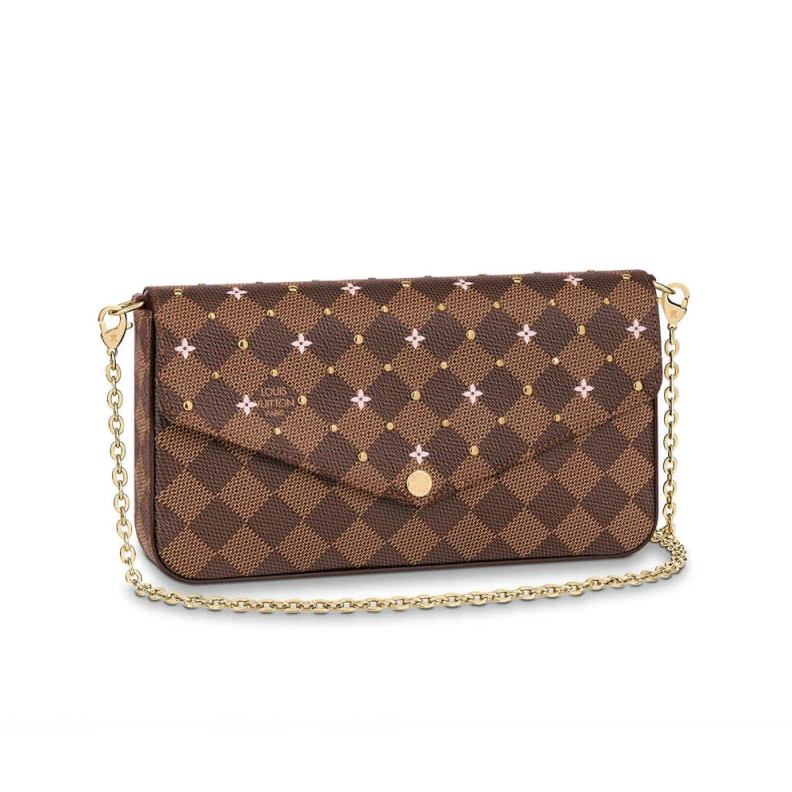 Textile l Louis Vuitton Damier Ebene Felicie Pochette