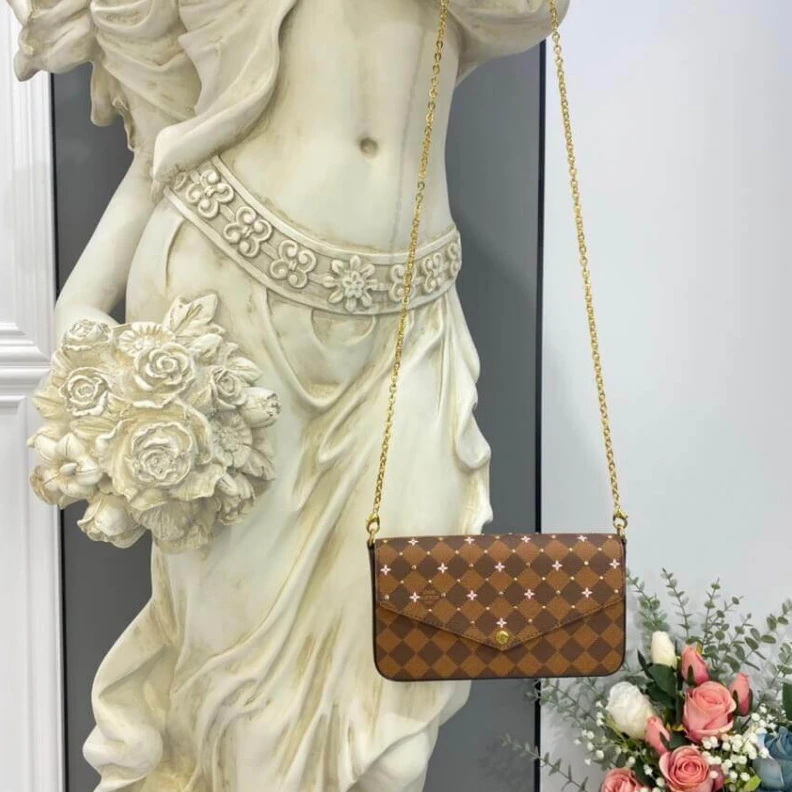 Louis vuitton locations Textile l Louis Vuitton Damier Ebene Felicie Pochette