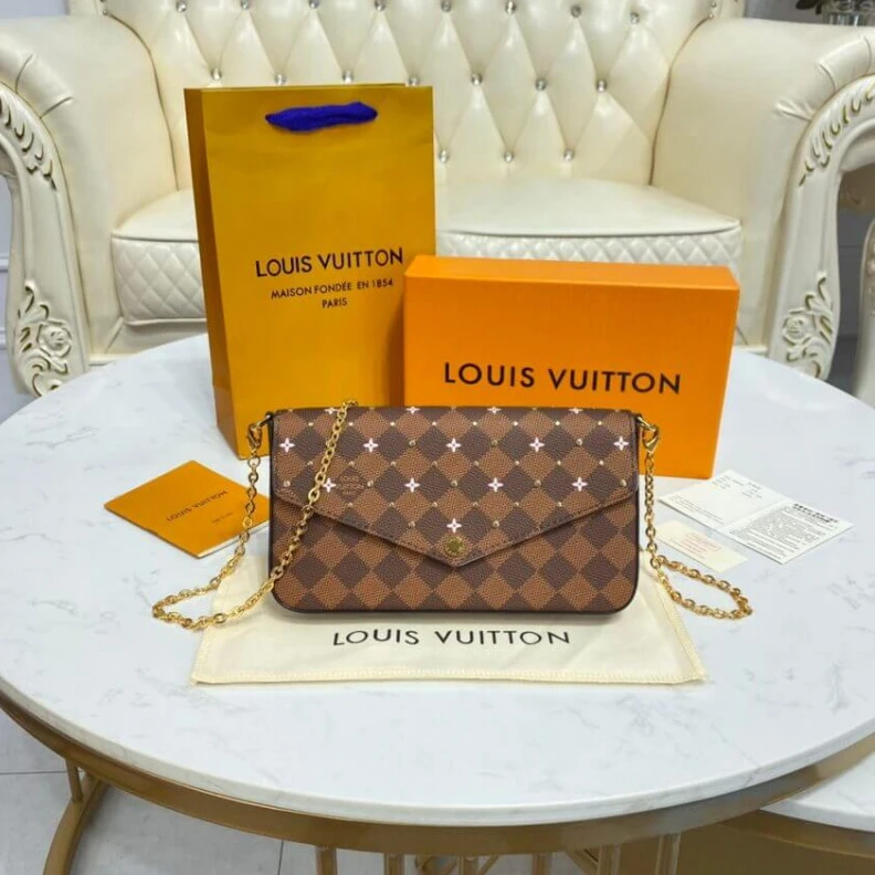 Louis vuitton locations Textile l Louis Vuitton Damier Ebene Felicie Pochette