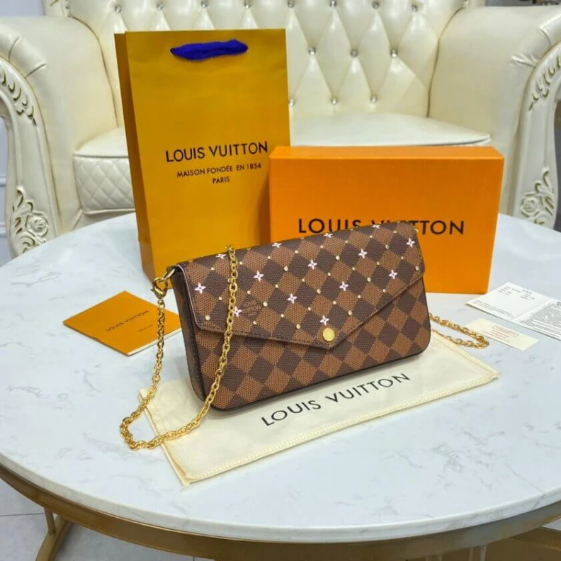Louis vuitton locations Textile l Louis Vuitton Damier Ebene Felicie Pochette