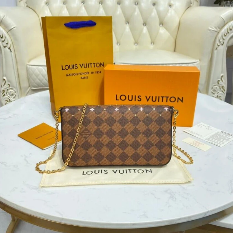Louis vuitton locations Textile l Louis Vuitton Damier Ebene Felicie Pochette