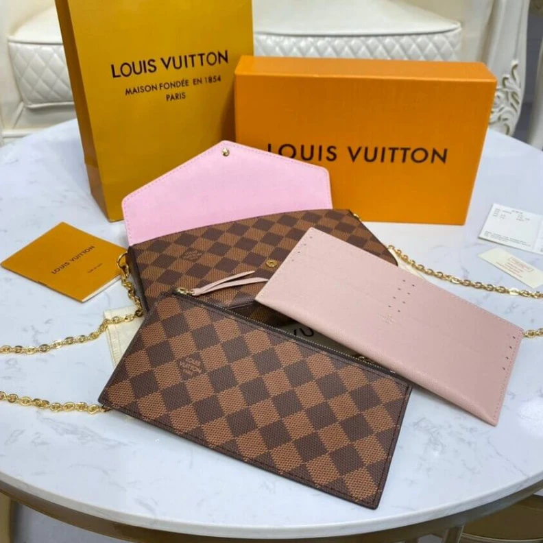 Louis vuitton locations Textile l Louis Vuitton Damier Ebene Felicie Pochette