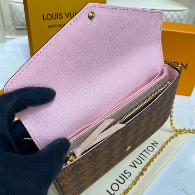 Louis vuitton locations Textile l Louis Vuitton Damier Ebene Felicie Pochette
