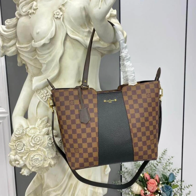 Replica bags lv 41 x 28 x Louis Vuitton Damier Ebene Jersey Black