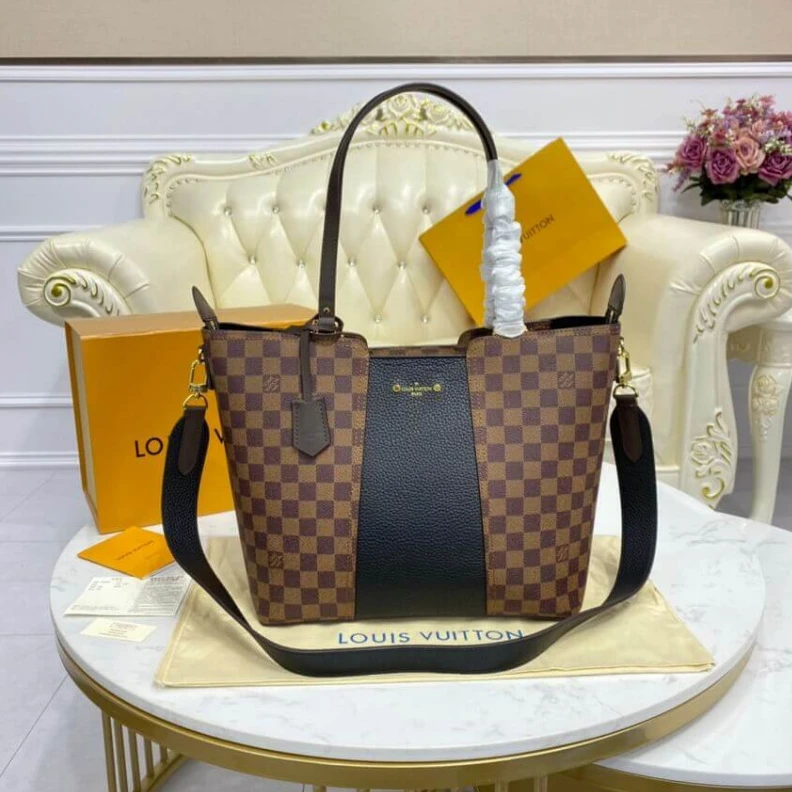 Replica bags lv 41 x 28 x Louis Vuitton Damier Ebene Jersey Black