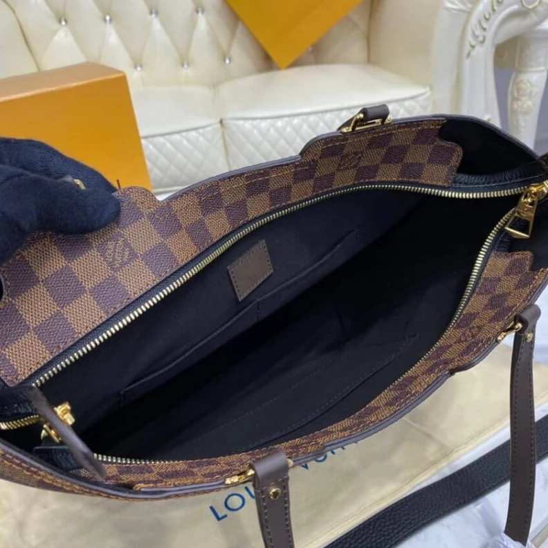 Replica bags lv 41 x 28 x Louis Vuitton Damier Ebene Jersey Black