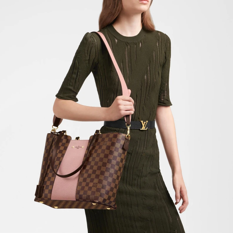 Top lv Removable LV Damier Ebene Jersey Pink